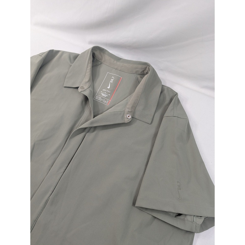Nike 24.7 Perfect Stretch Dri-FIT Olive Green Shirt Thick Soft Size XL Excellent